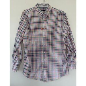 Cremieux Classics Mens 2XT Tall Multi Color Tattersall Check Cotton Shirt White